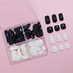 96Pcs Square Shape Solid & Press On Nails DIY Set