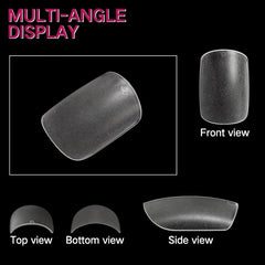 600Pcs Short Square Nail Tips Full Cover Acrylic French Nail Tips