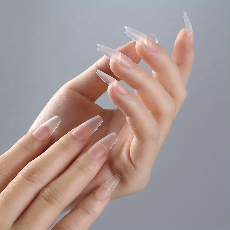 240pcs Soft Gel Nail Tips Matte Clear Acrylic Nail Tips