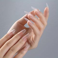 240pcs Soft Gel Nail Tips Matte Clear Acrylic Nail Tips