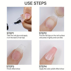 240pcs Soft Gel Nail Tips Matte Clear Acrylic Nail Tips