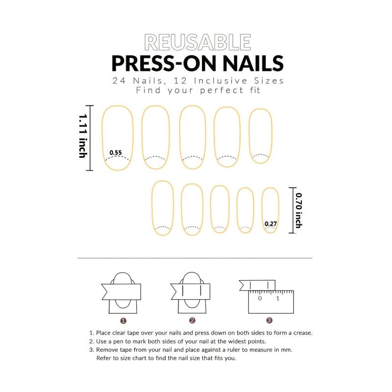 Matte Press On Nails Medium Acrylic False Nails with Glue