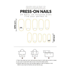 Matte Press On Nails Medium Acrylic False Nails with Glue