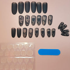 Matte Press On Nails Medium Acrylic False Nails with Glue