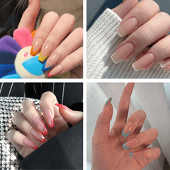 Flame Flower & Glitter Press On Nails - Waterproof & Removable