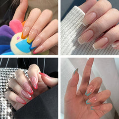 Flame Flower & Glitter Press On Nails - Waterproof & Removable