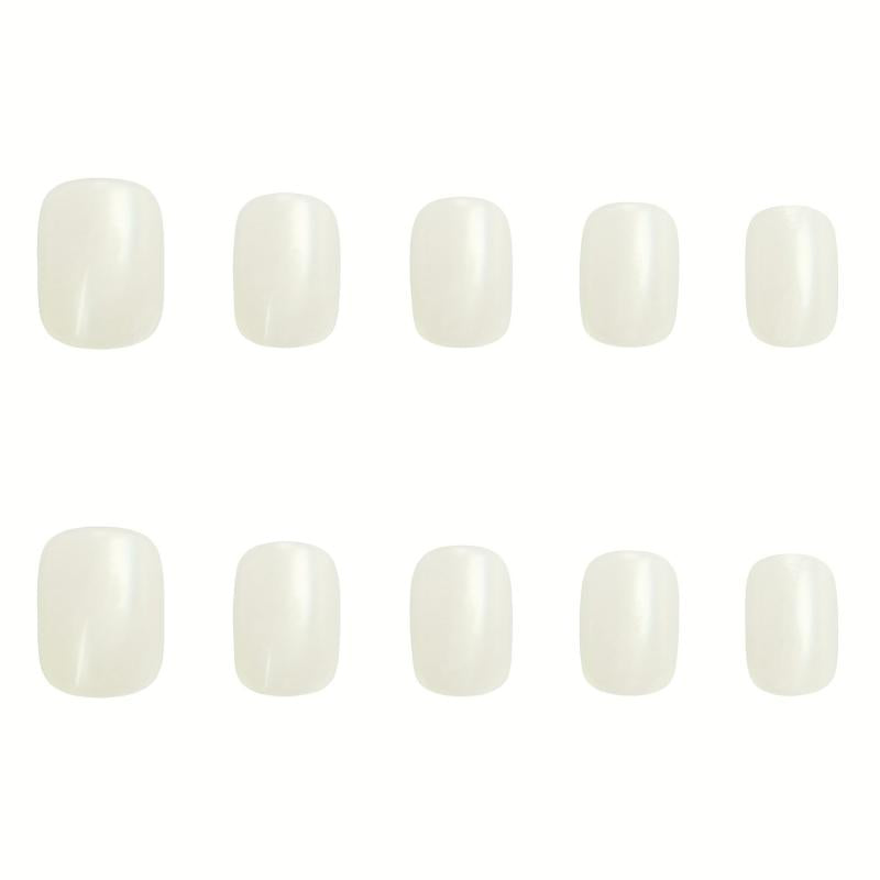 24 pcs Short Square French Tip Press On Nails for DIY Nail Art