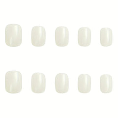 24 pcs Short Square French Tip Press On Nails for DIY Nail Art