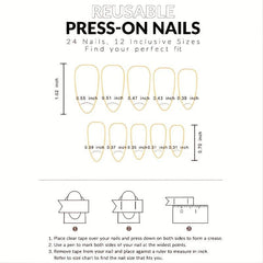 24pcs Ombre Almond Press On Nails - Glue On Nails for Women