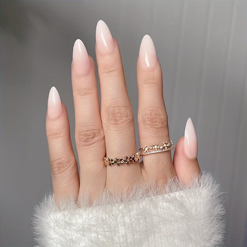 24pcs Ombre Almond Press On Nails - Glue On Nails for Women