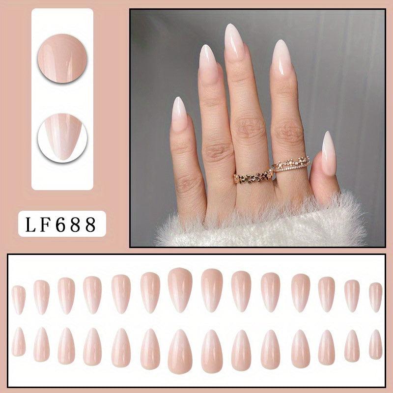 24pcs Ombre Almond Press On Nails - Glue On Nails for Women