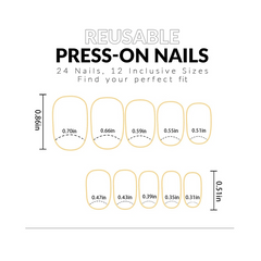 24pcs Press On Nail False Nails Short Pink Yellow Tulip Flower Nail Enhancement