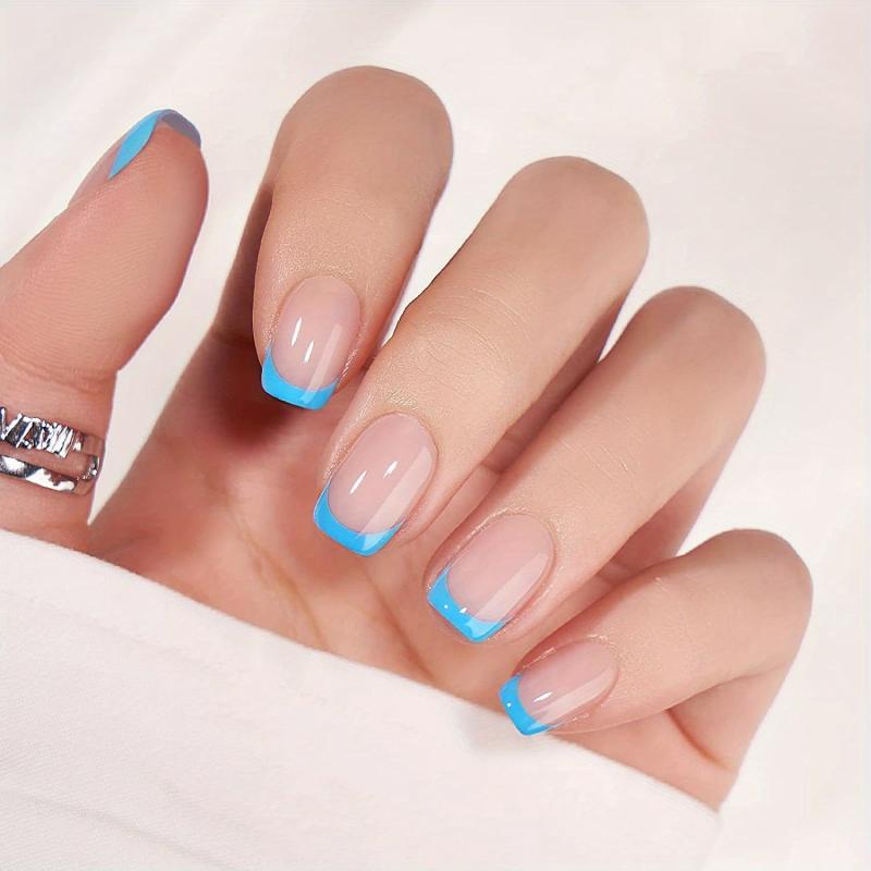24pcs Pink Ombre False Nails French Press On Nails Halloween Nails