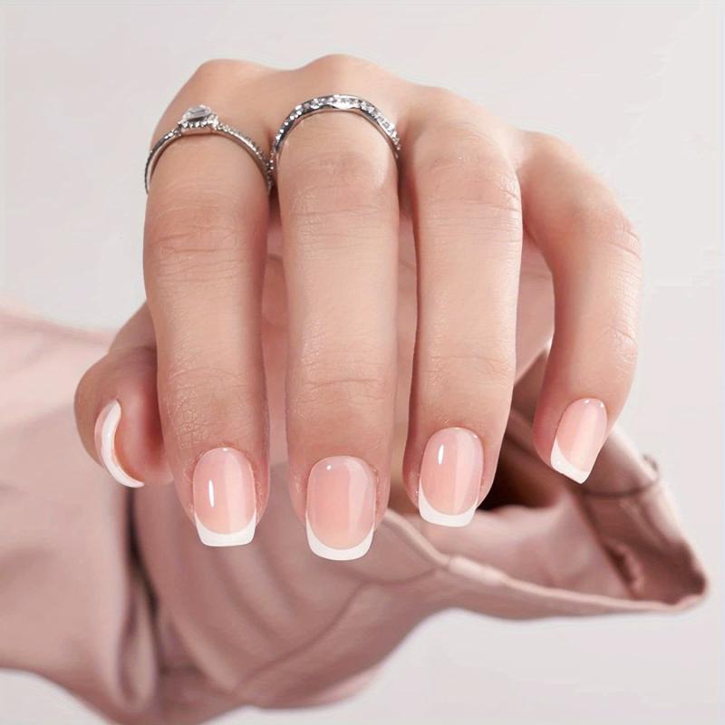 24pcs Pink Ombre False Nails French Press On Nails Halloween Nails