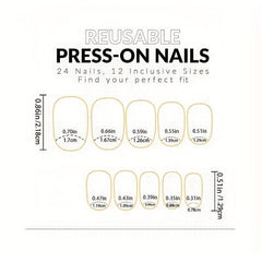 JIARUO 24 Pcs Y2K Press On Nail False Nails Medium And Long Style