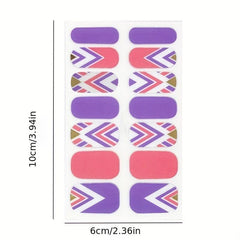 14pcs 3D Bronzing Flower Nail Strips Full Wraps Nail Polish Sticker