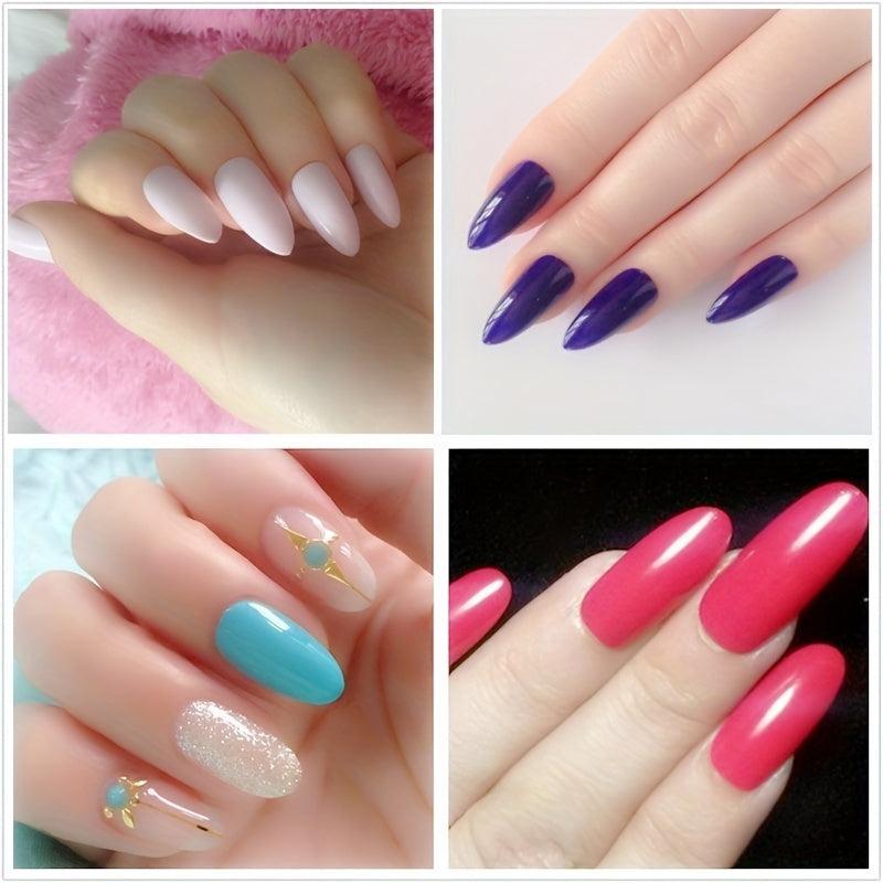 100PCS Transparent Natural French False Nails Set