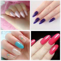 100PCS Transparent Natural French False Nails Set