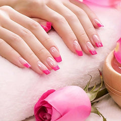 100PCS Transparent Natural French False Nails Set