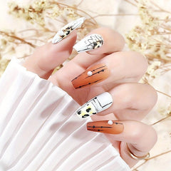 100PCS Transparent Natural French False Nails Set