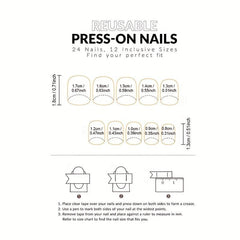 24pcs Glossy Ice Transparent Press On Nails Short Square False Nails