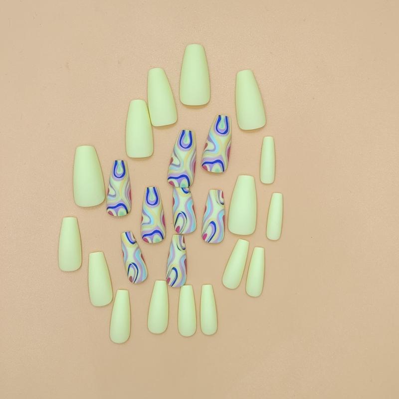 St Patrick's Long Coffin Nails Colored Gothic Punk for Women & Girls