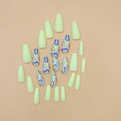 St Patrick's Long Coffin Nails Colored Gothic Punk for Women & Girls