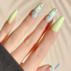 St Patrick's Long Coffin Nails Colored Gothic Punk for Women & Girls