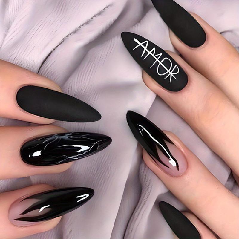 St Patrick's Long Coffin Nails Colored Gothic Punk for Women & Girls