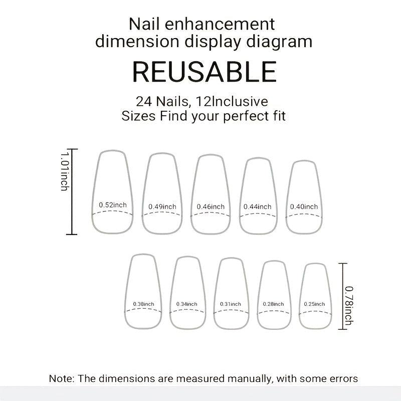 Short Square Acrylic Nails with Hearts Designs Kit