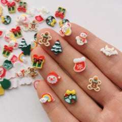 50 Pcs Christmas Theme Slime Charms Easter DIY Craft Making Resin Jewelry Kit