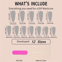 24pcs Long Stiletto Almond Press On Nail Purple Pink French Ombre Glitter Rhines