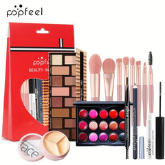 Makeup Gift Set with Brushes Eyeshadow Lipstick Concealer Powder