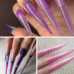 120pc Clear Stiletto Nail Tips Acrylic Extra Long False Nail Extension Manicure