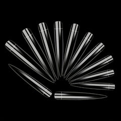 120pc Clear Stiletto Nail Tips Acrylic Extra Long False Nail Extension Manicure
