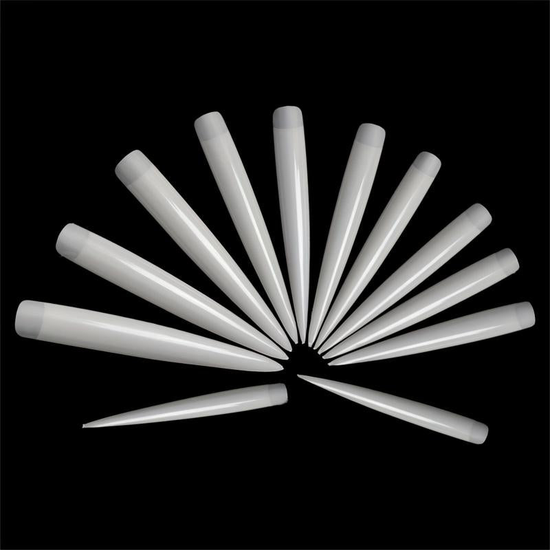 120pc Clear Stiletto Nail Tips Acrylic Extra Long False Nail Extension Manicure