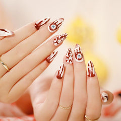 Halloween Pointed Press On Nail Manicure Patch Nail