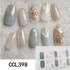 Y2K 3D Nail Strips Glossy Wraps Self Adhesive Art Decal