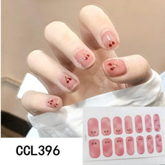 Y2K 3D Nail Strips Glossy Wraps Self Adhesive Art Decal