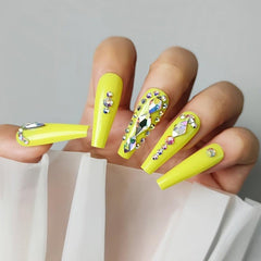 24 pcs Rhinestone Ballerina Press On Nails for Parties