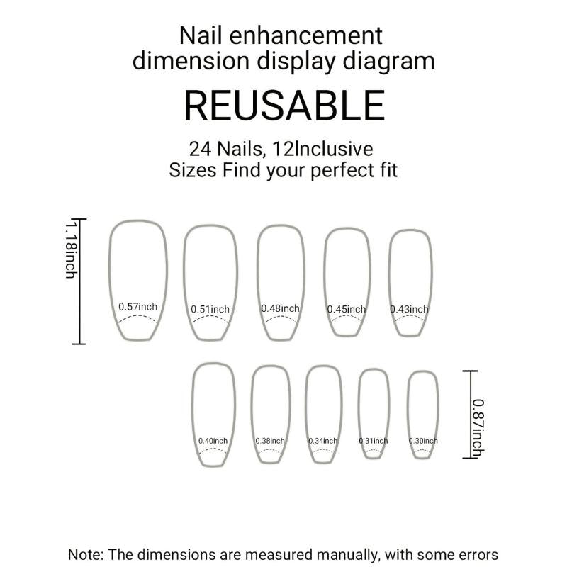 24 pcs Rhinestone Ballerina Press On Nails for Parties
