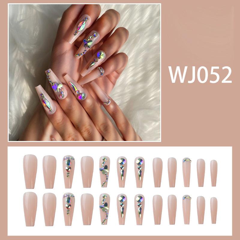 24 pcs Rhinestone Ballerina Press On Nails for Parties