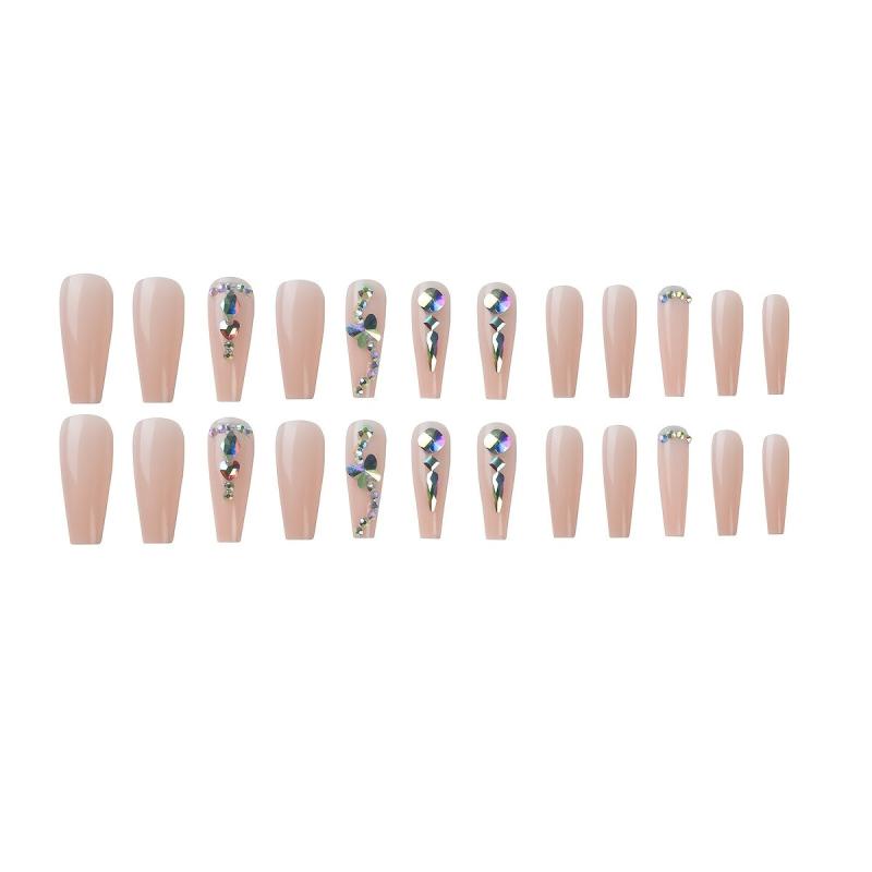 24 pcs Rhinestone Ballerina Press On Nails for Parties