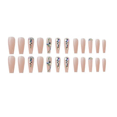 24 pcs Rhinestone Ballerina Press On Nails for Parties