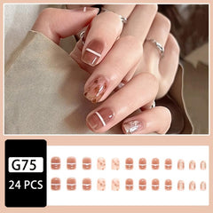 French Ballerina Press On Nails for Office Wear