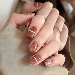 French Ballerina Press On Nails for Office Wear