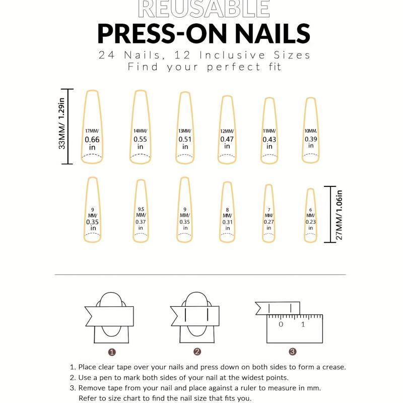 24 pcs Gradient Maple Leaf Coffin Nails with Glitter Sequins and Glue