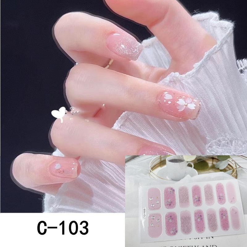 14pcs Cartoon 3D Nail Strips Spring Summer Adhesive Nail Art Decal Sticker