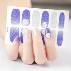 Daisy Flower Gradient Nail Polish Strips Easy Nail Art Decal Strip