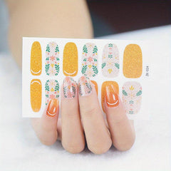 Daisy Flower Gradient Nail Polish Strips Easy Nail Art Decal Strip